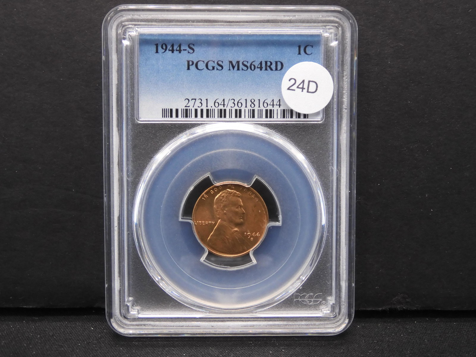 1944-S Lincoln 1c.  PCGS MS64 RD. (1 of 4)