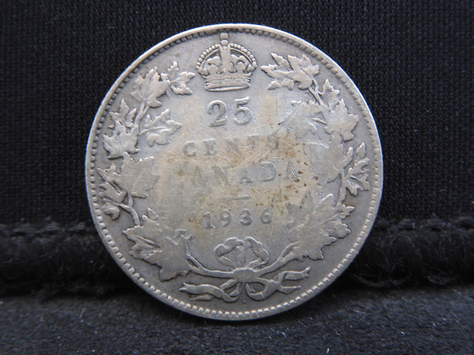 Rare 1936 Canada Dot Quarter.  VG.  Original.  Hoxby (1 of 3)