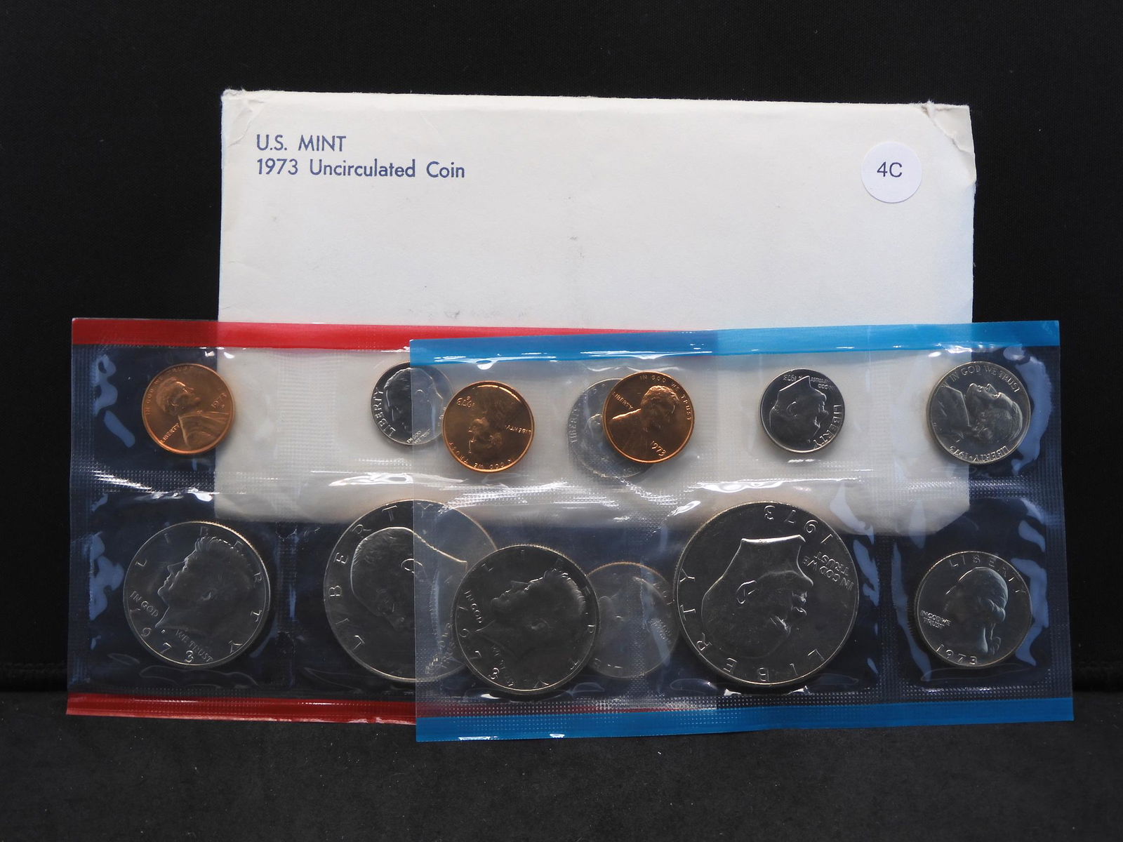 1973 P & D US Mint Unc. Coin Set w/Ike Dollar (1 of 5)