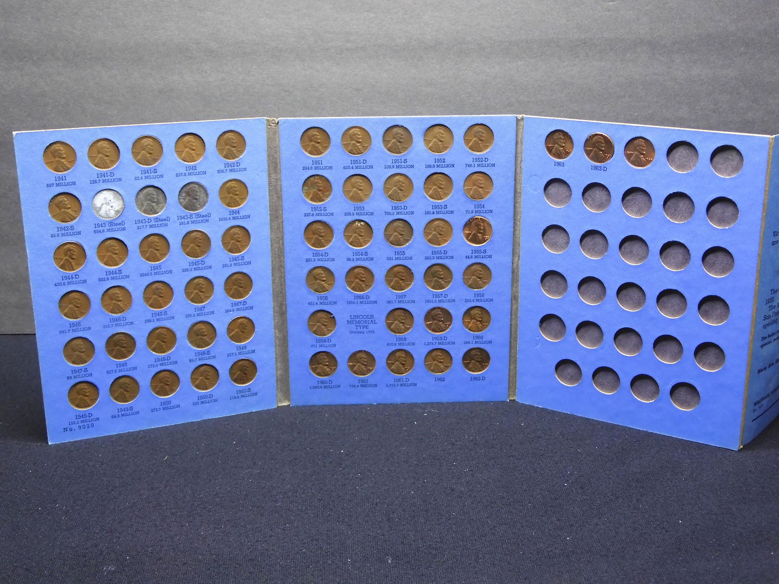 1941-1964 Lincoln Head Wheat Cents 62 Coin Set Housed (1 of 8)