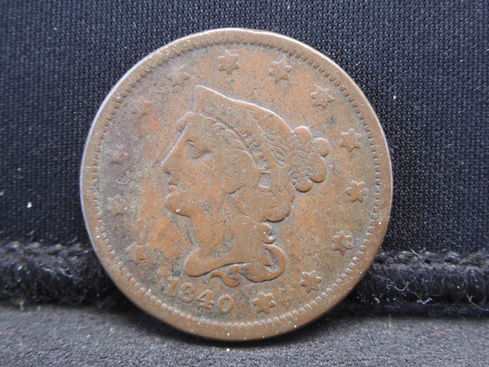 1840 Small Date Large Cent.  Fine.. (1 of 3)