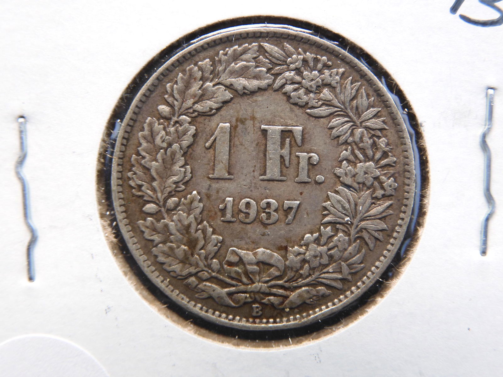 1937-B 1 Franc From Switzerland 83.5% Silver (1 of 3)