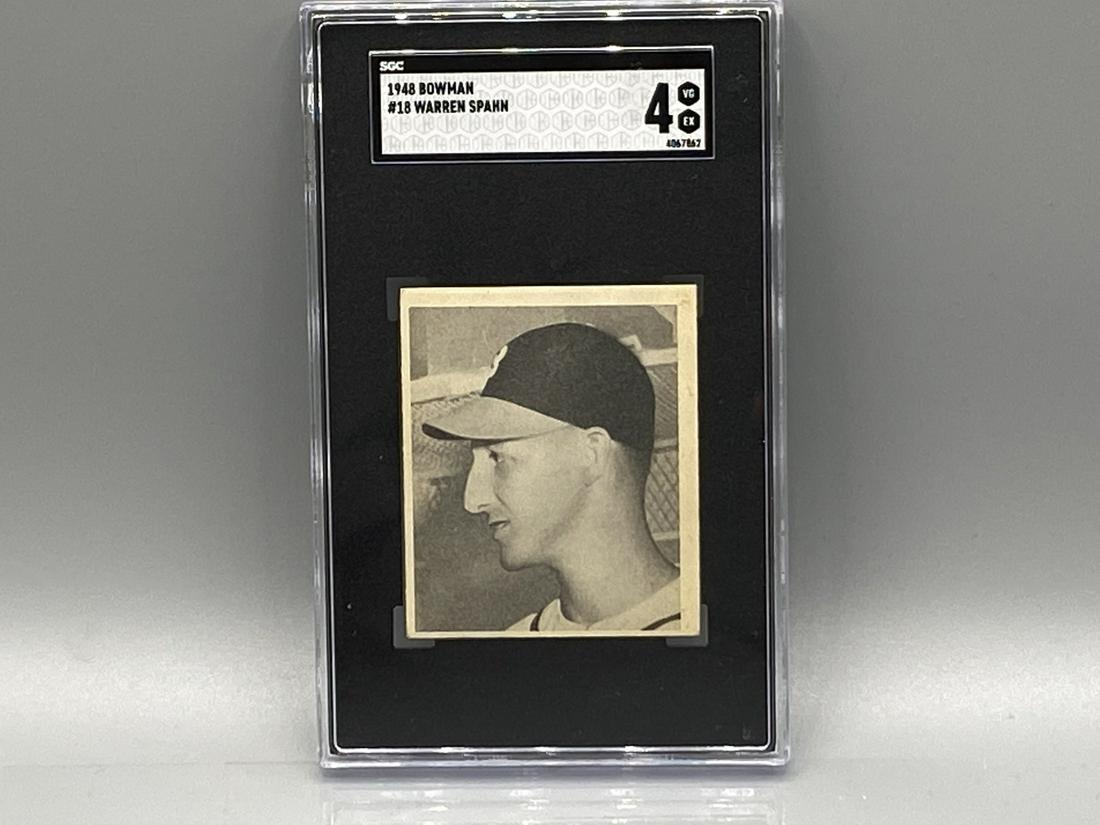 1948 Bowman Warren Spahn #18 SGC 4 Rookie HOF (1 of 2)