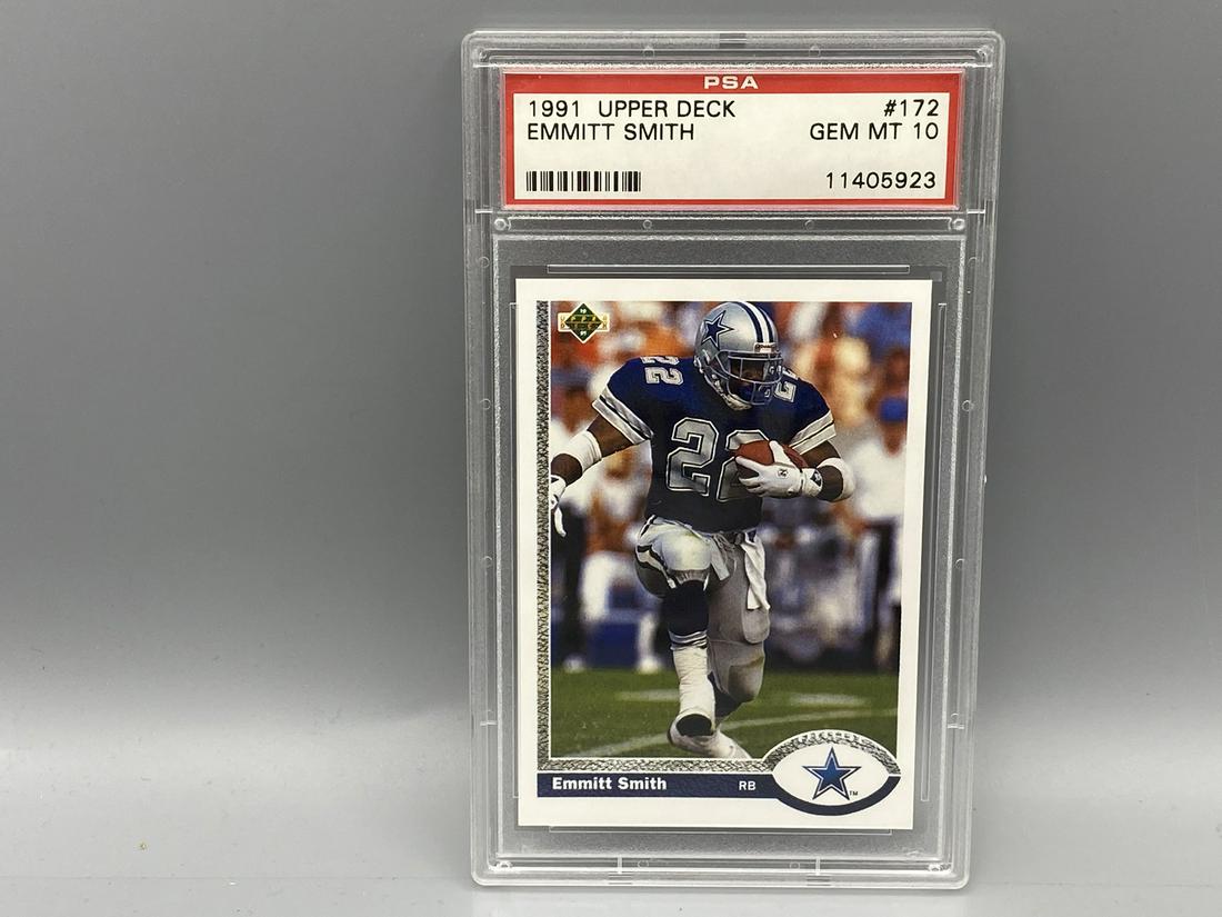 1991 Upper Deck #172 Emmitt Smith PSA Gem Mint 10 (1 of 2)