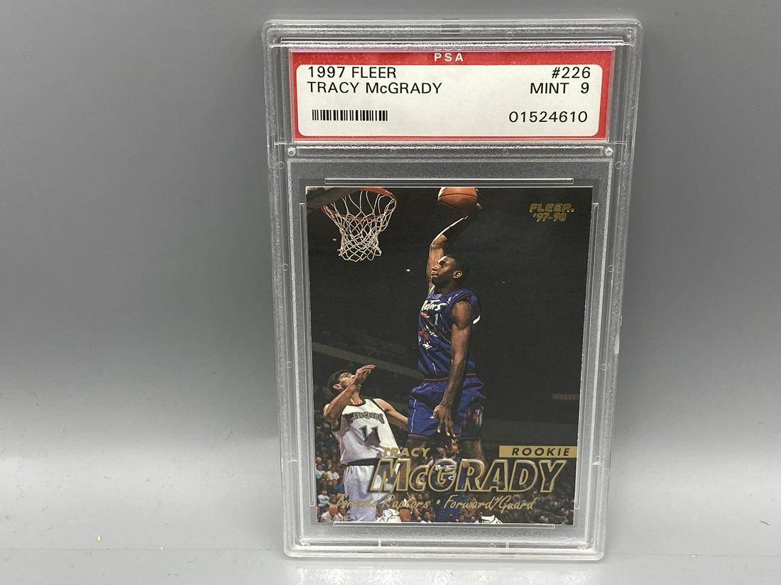 1997 Fleer #226 Tracy McGrady Rookie Card PSA Mint 9 (1 of 2)
