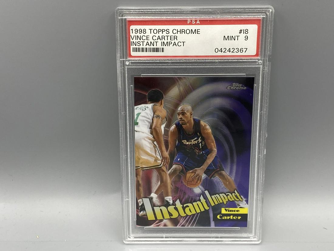 1998 Topps Chrome #18 Vince Carter Rookie Card Instant: 1998 Topps Chrome #18 Vince Carter Rookie Card Instant Impact PSA Gem Mint 10