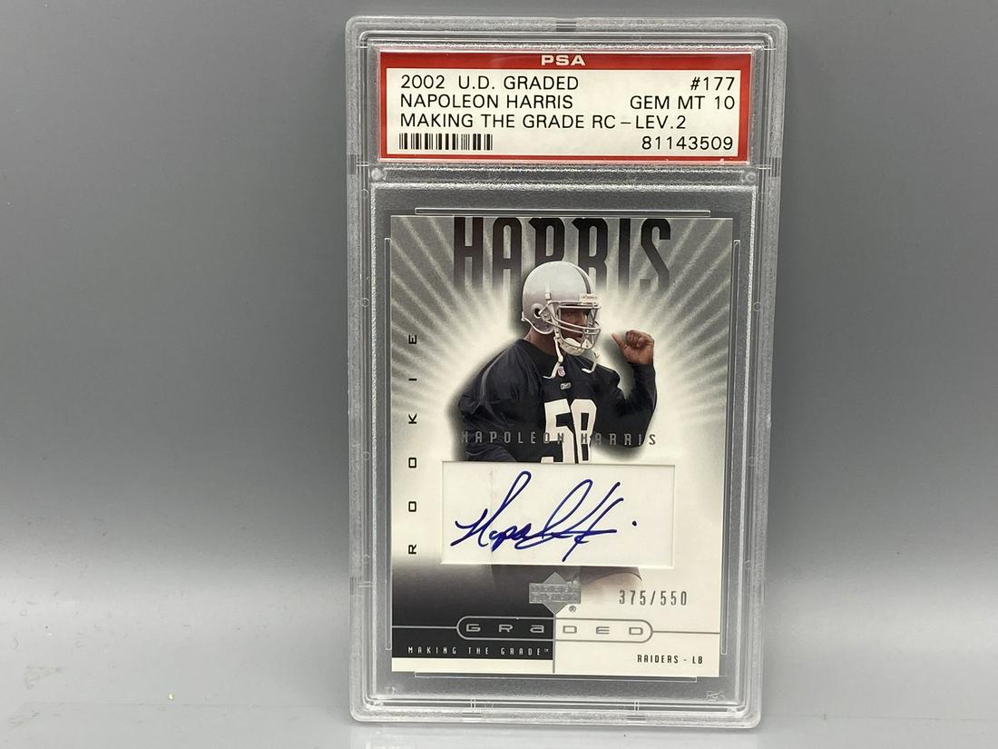 2002 UD Graded Napoleon Harris Auto #177 PSA Gem Mint (1 of 2)