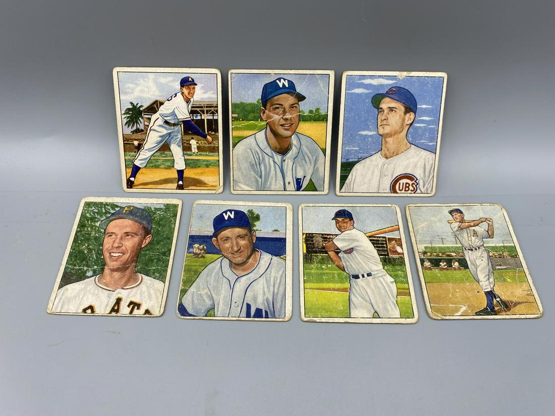 Lot of (6) 1950 Bowman Baseball Cards (1 of 2)
