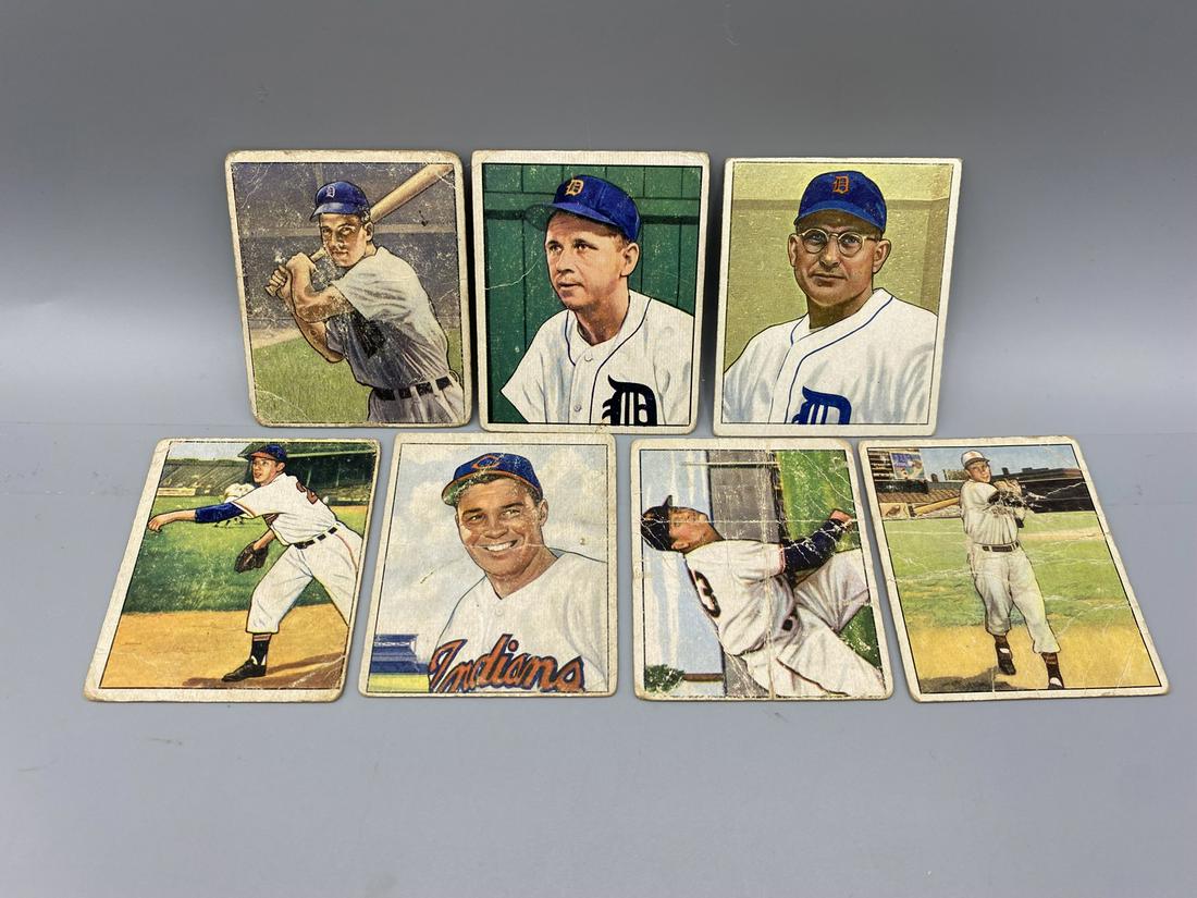 Lot of (7) 1950 Bowman Baseball Cards (1 of 2)