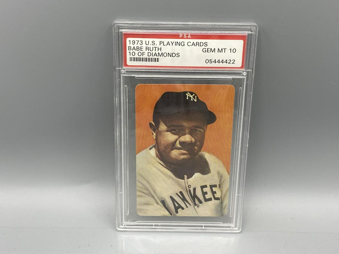 1973 U.S. Playing Cards Babe Ruth 10 Of Diamonds PSA (1 of 2)