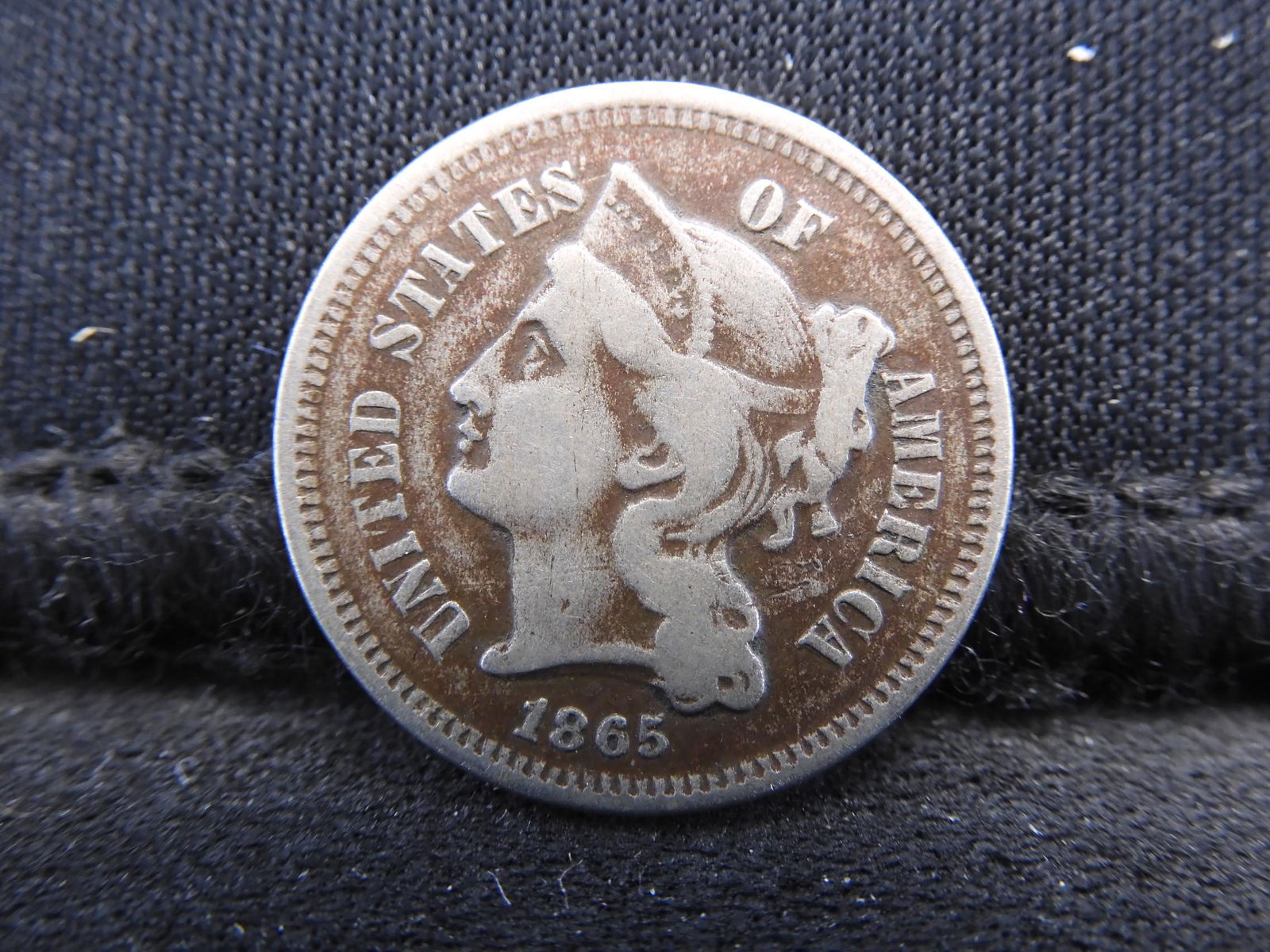 1865 Three Cent Nickel - Civil War Date! (1 of 2)