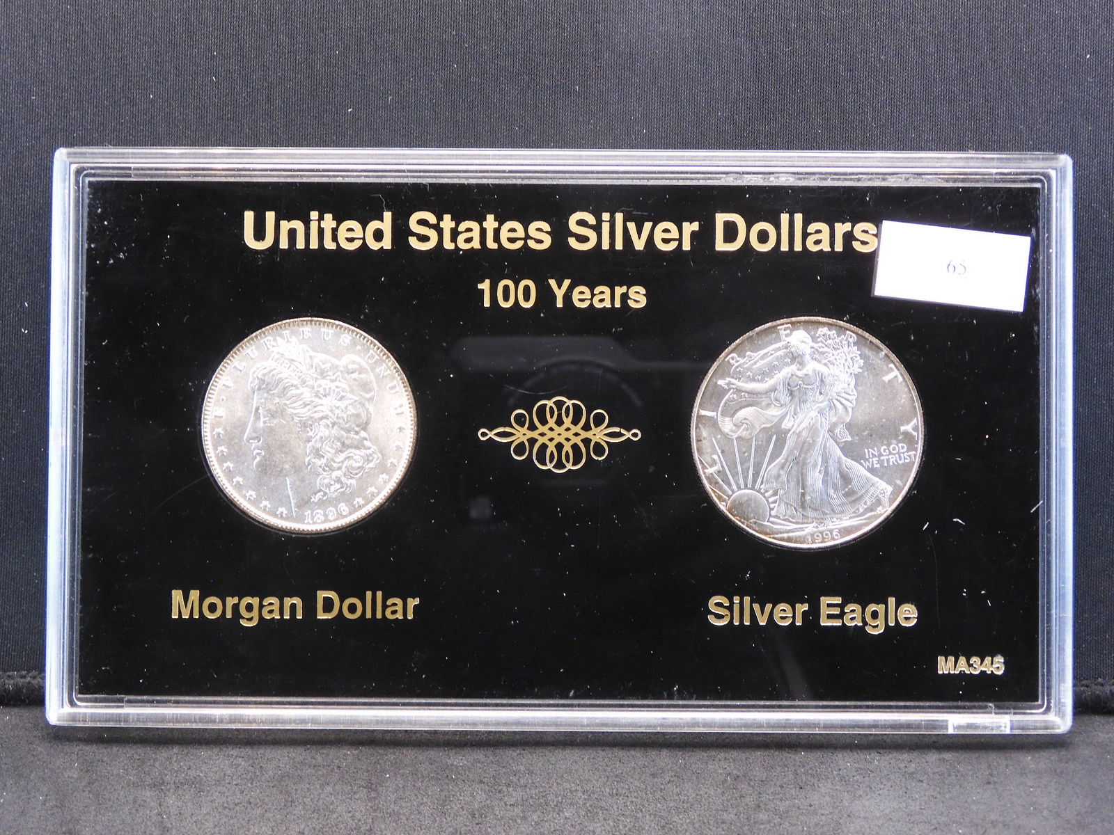 U.S. Silver Dollars - 100 Years!! - 1896 Morgan Silver: U.S. Silver Dollars - 100 Years!! - 1896 Morgan Silver Dollar & 1996 American Silver Eagle w/ Holder