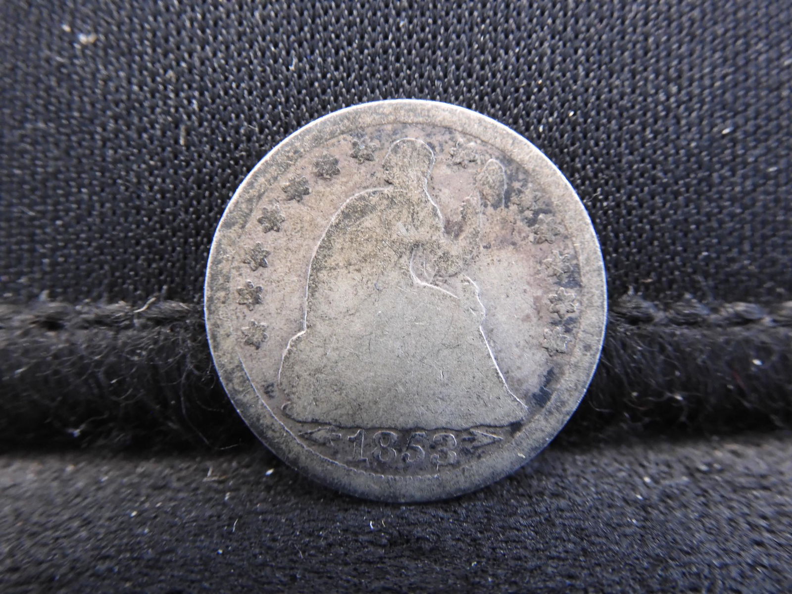 1853 w/ Arrows Seated Liberty Silver Half Dime - (1 of 2)