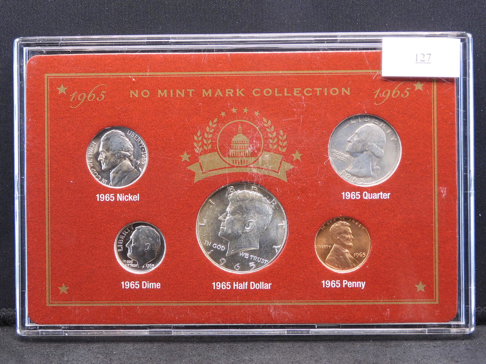 1965 No Mint Mark Year Set w/ 40% Silver Kennedy Half (1 of 4)
