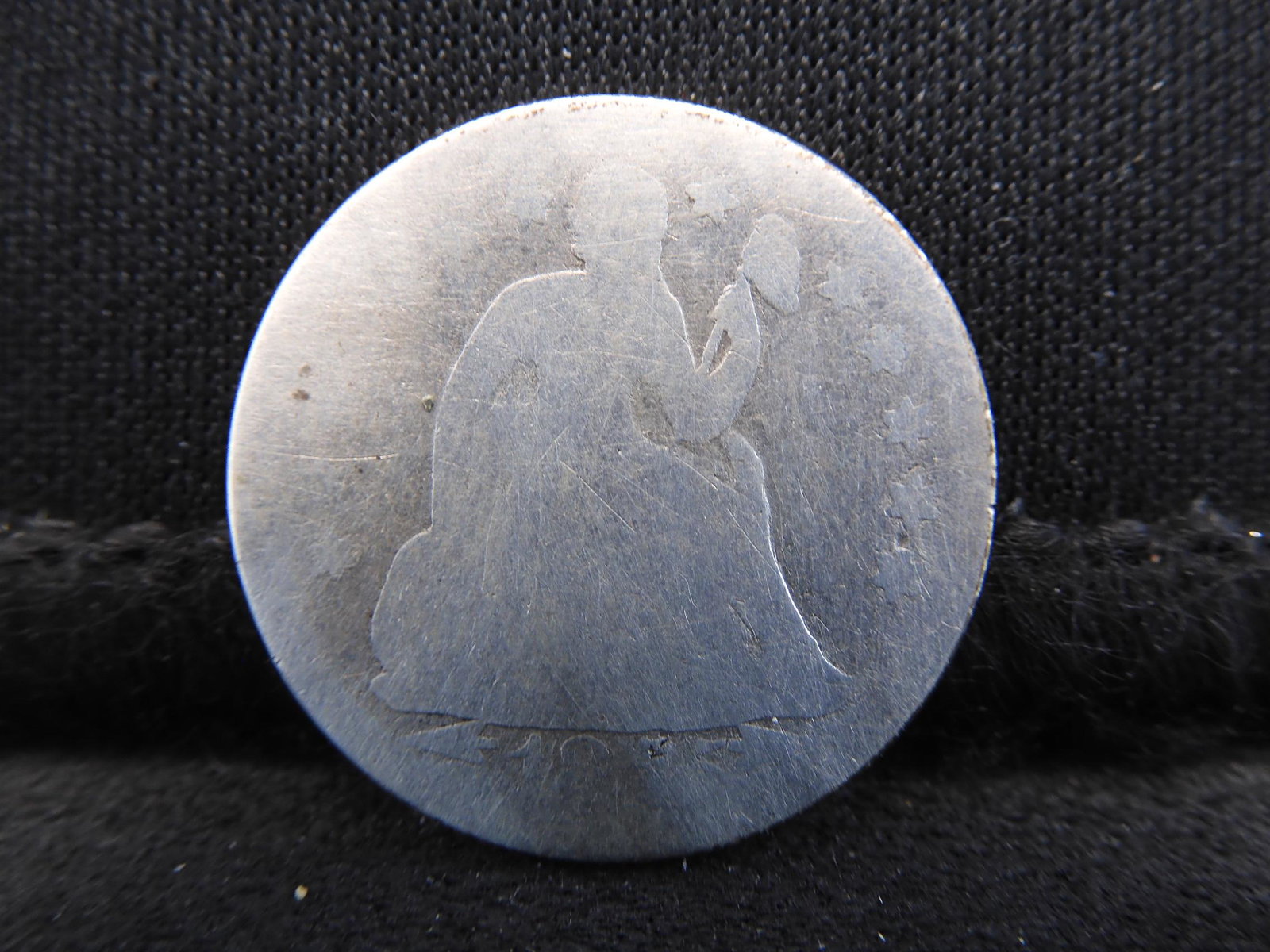 1855 w/ Stars Seated Liberty Silver Dime: 1855 w/ Stars Seated Liberty Silver Dime