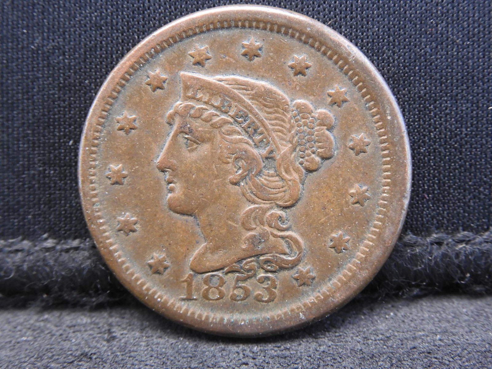1853 Braided Hair Large Cent - XF Condition! (1 of 2)