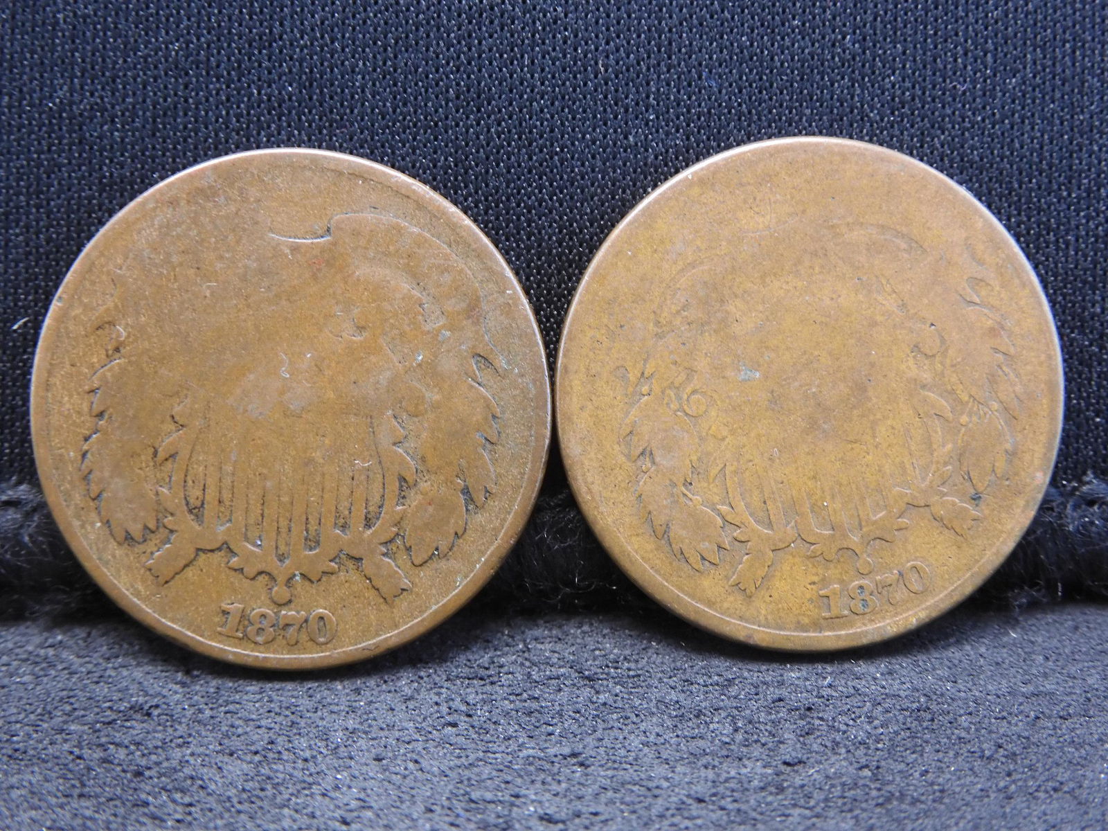 2 - 1870 Two Cent Pieces - Tough Date! (1 of 2)