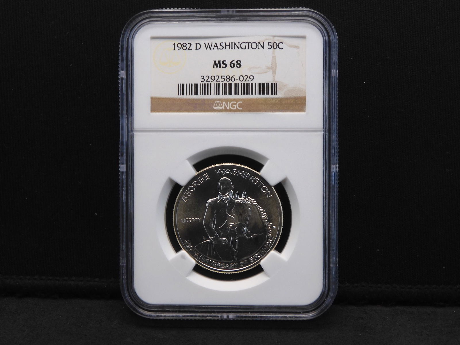 1982-D NGC MS68 Washington Commem. Silver Half Dollar (1 of 4)