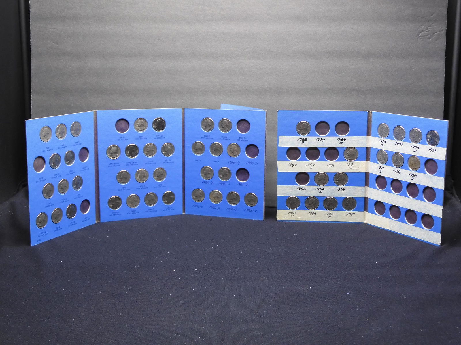 50 Washington Quarters 1965-1998 in Whitman Coin Folder (1 of 12)