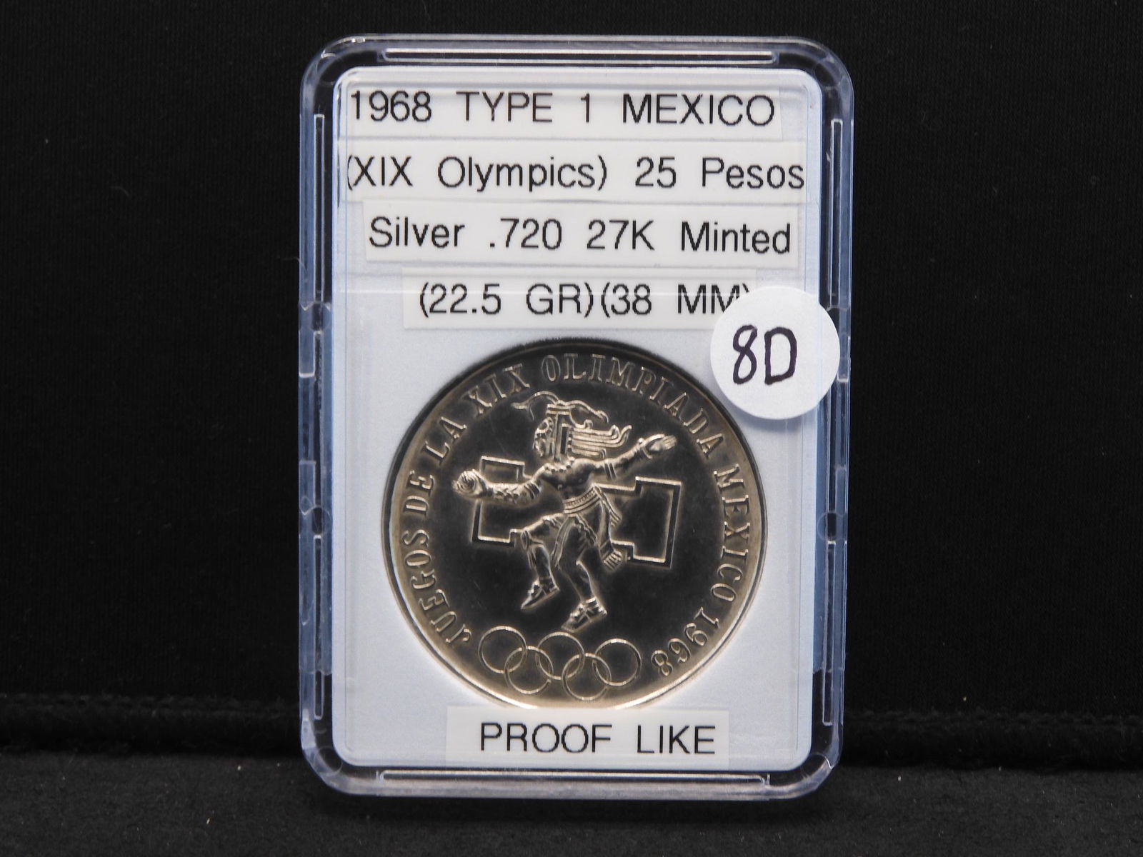 1968 Mexico Olympic 25 Pesos, .720 Silver Proof Like (1 of 4)