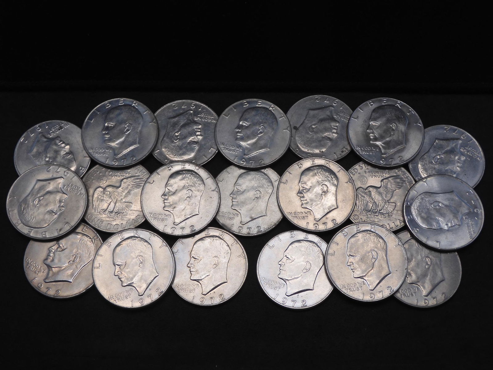 20-1972 Eisenhower Dollars. All Clad (1 of 3)