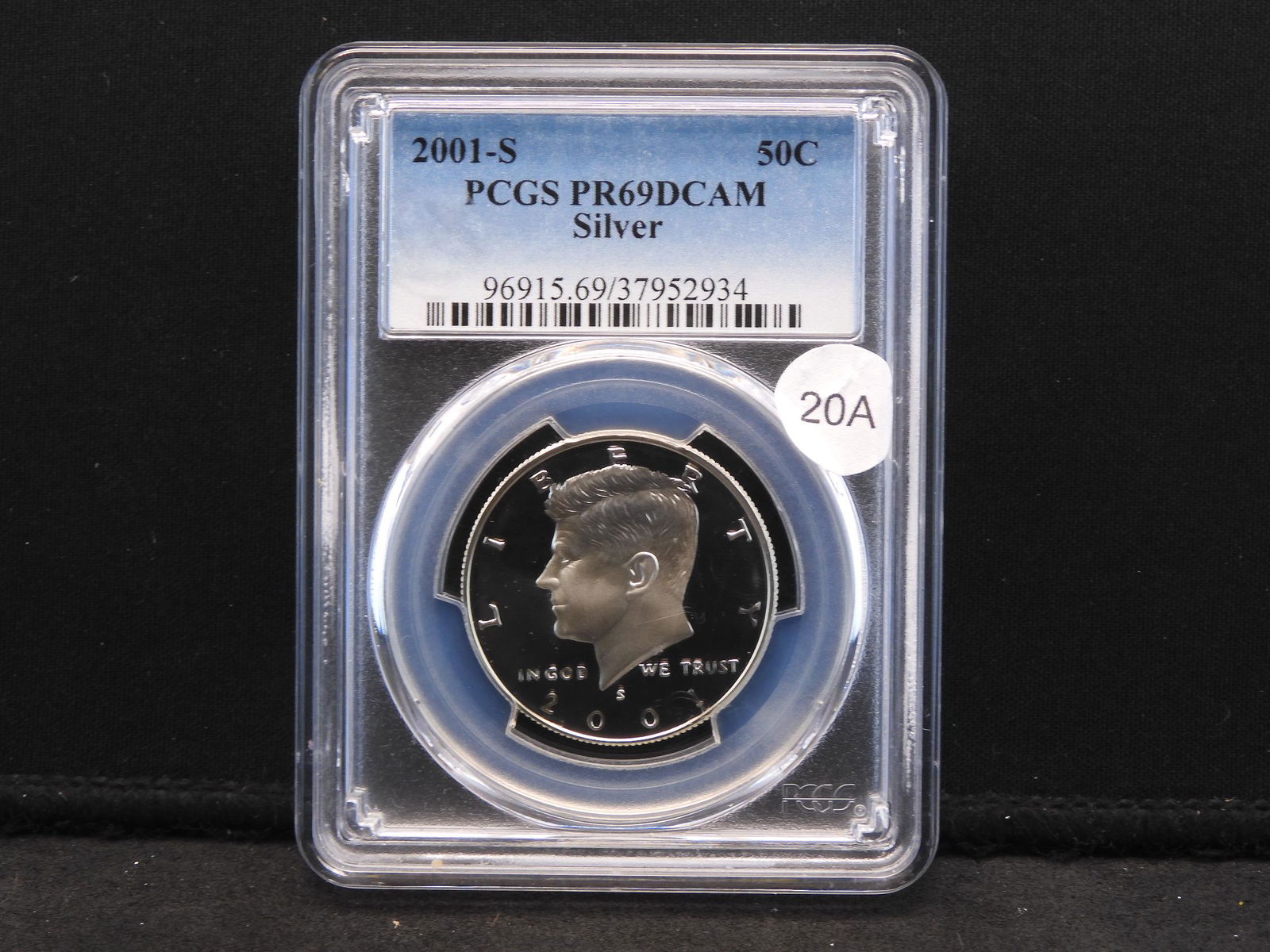 2001-S Silver Kennedy Half Dollar.  Slabbed by PCGS (1 of 4)
