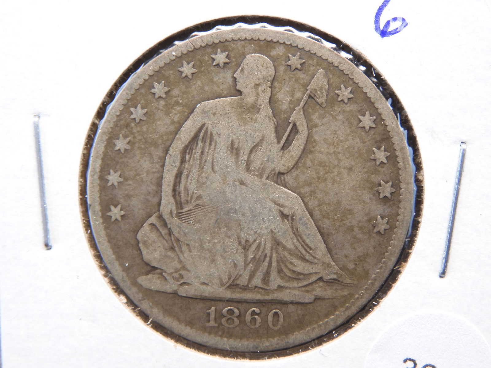1860-O Seated Half.  Nice Original good 6. (1 of 3)