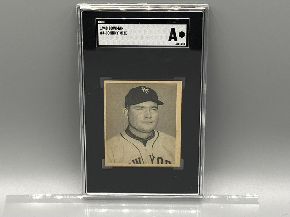 1948 Bowman Johnny Mize #4 SGC Authentic HOF (1 of 2)