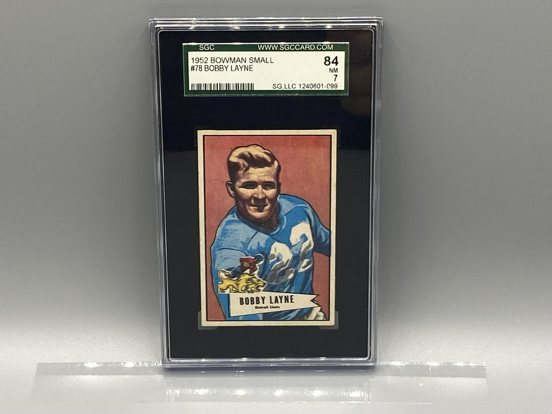 1952 Bowman Small Bobby Layne #78 SGC 7 NM HOF (1 of 2)
