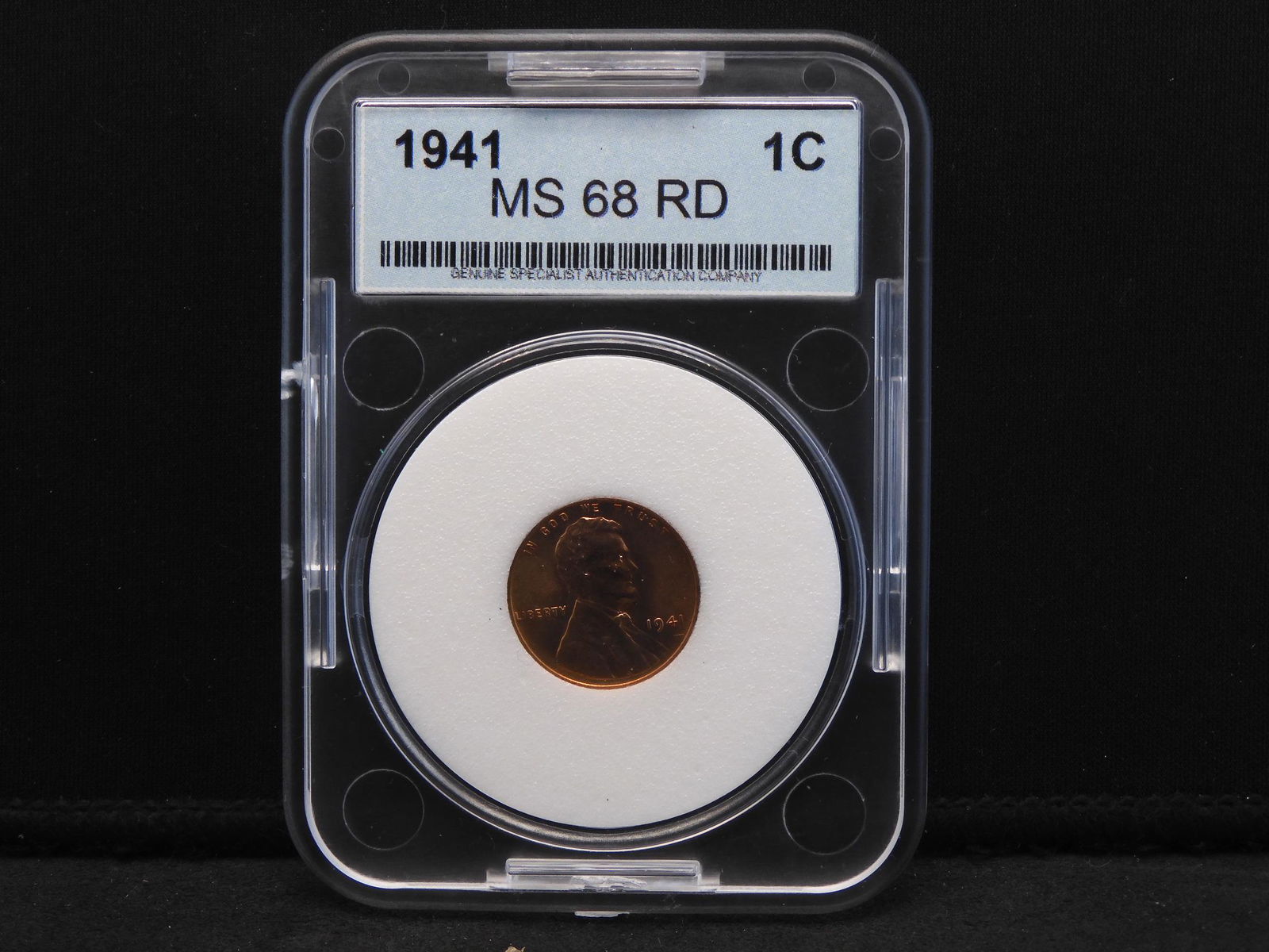 1941 Lincoln Wheat Cent MS 68 RD GSAC (1 of 4)