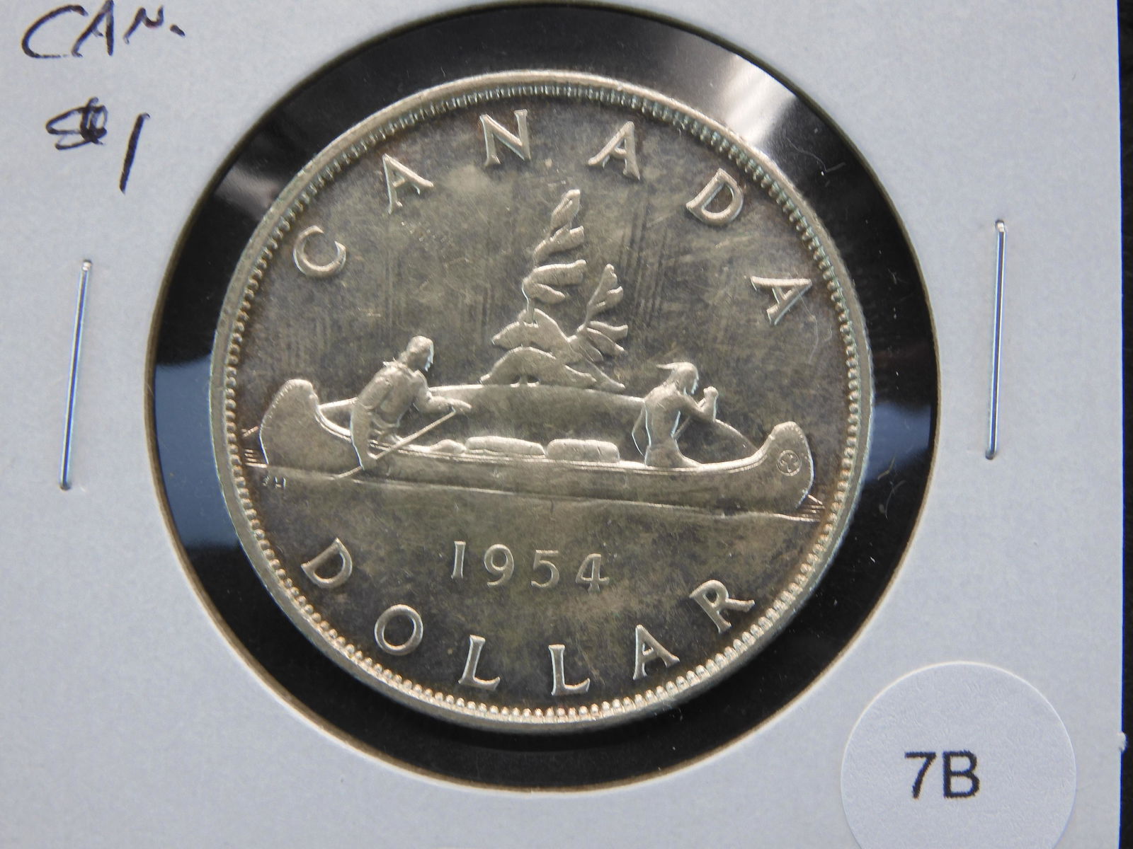1954 Canada $1.  AU+. (1 of 3)