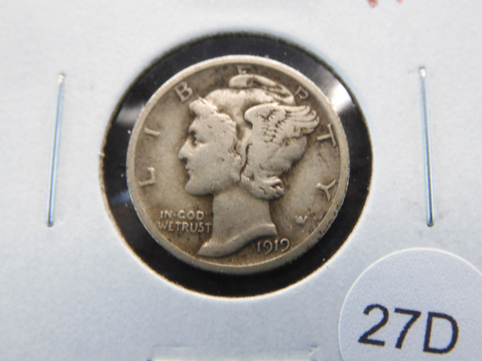 1919 Mercury 10c.  VF (1 of 3)