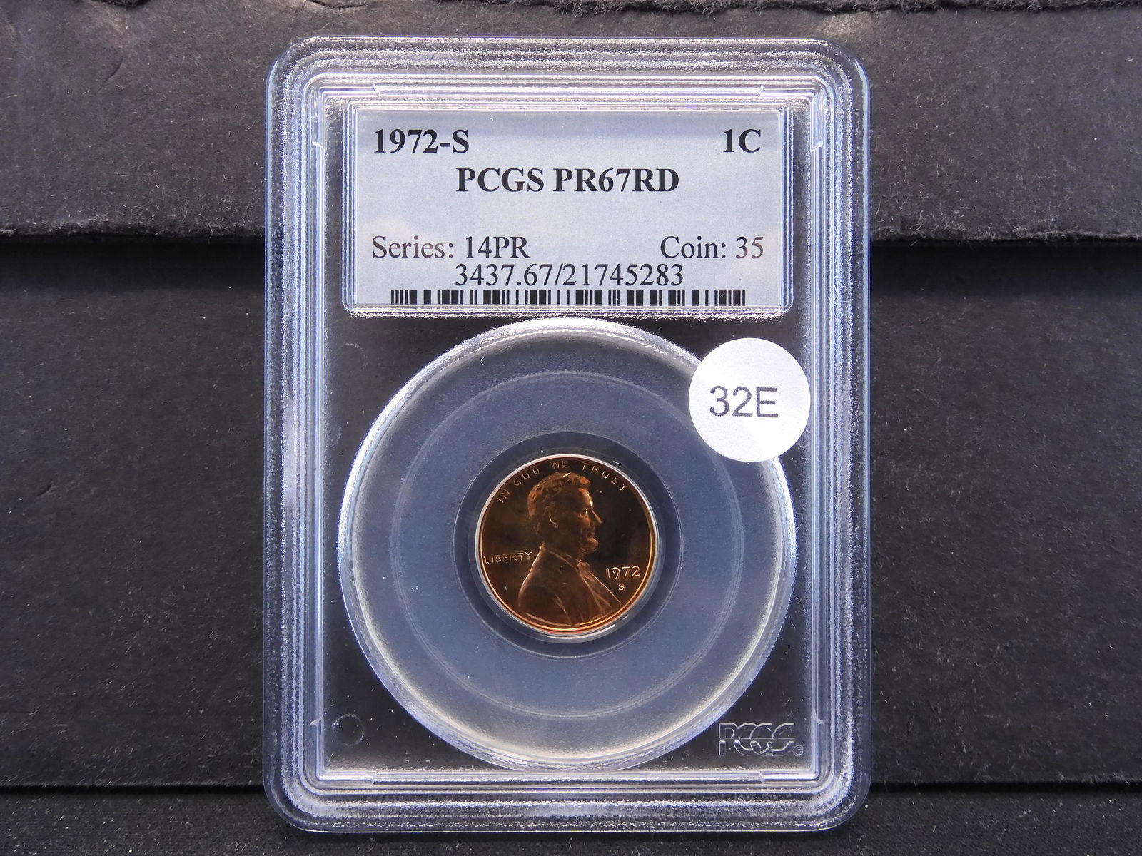 1972-S Lincoln 1c.  PCGS PR67RD (1 of 4)