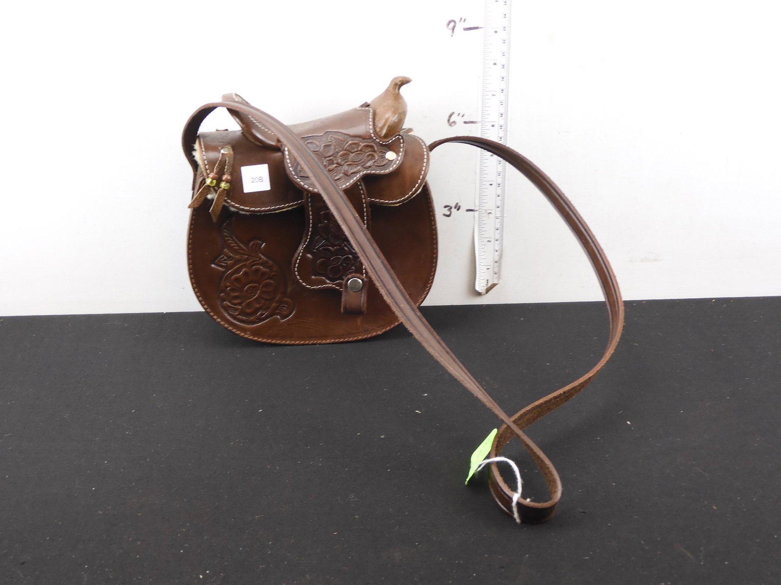 Hand Tooled Leather Saddle Purse: Hand Tooled Leather Saddle Purse