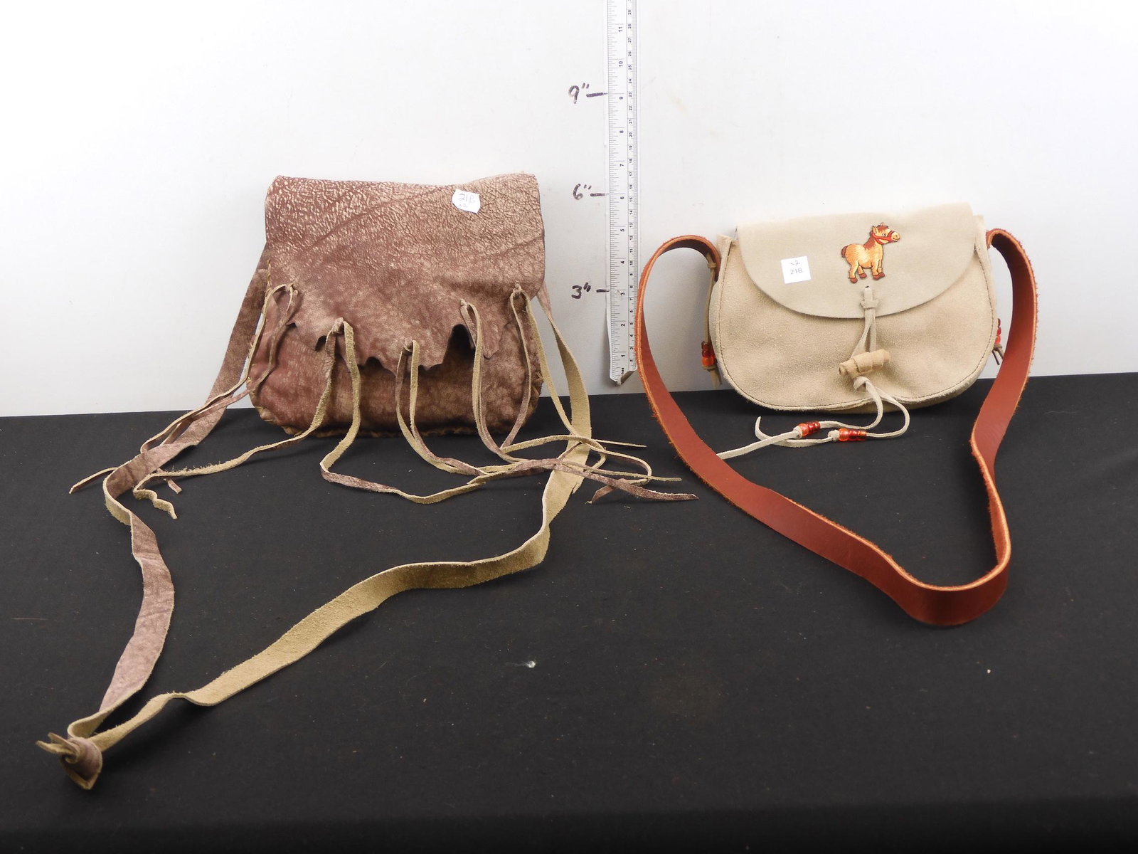 (2) Leather Saddle Purses: (2) Leather Saddle Purses