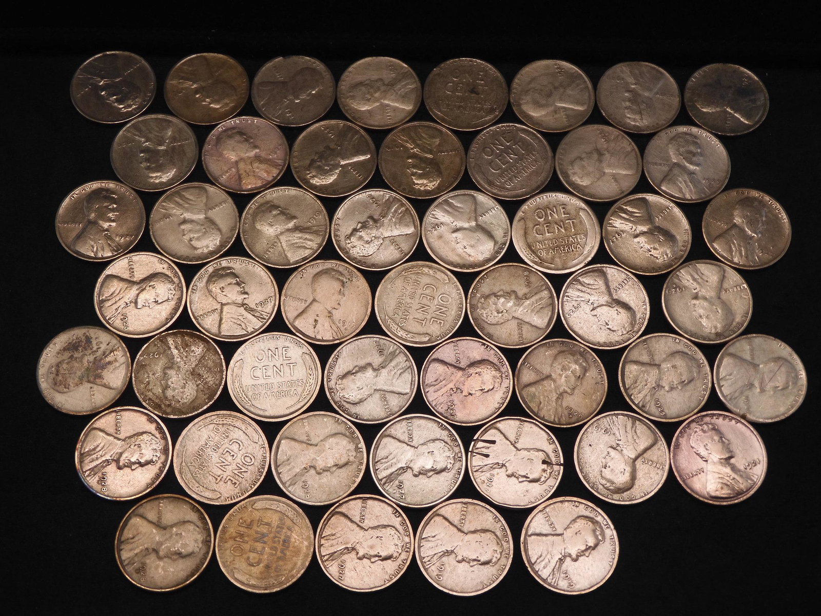 50- 1919 to 1929 Mixed Mint Marks - Lincoln Cents (1 of 3)