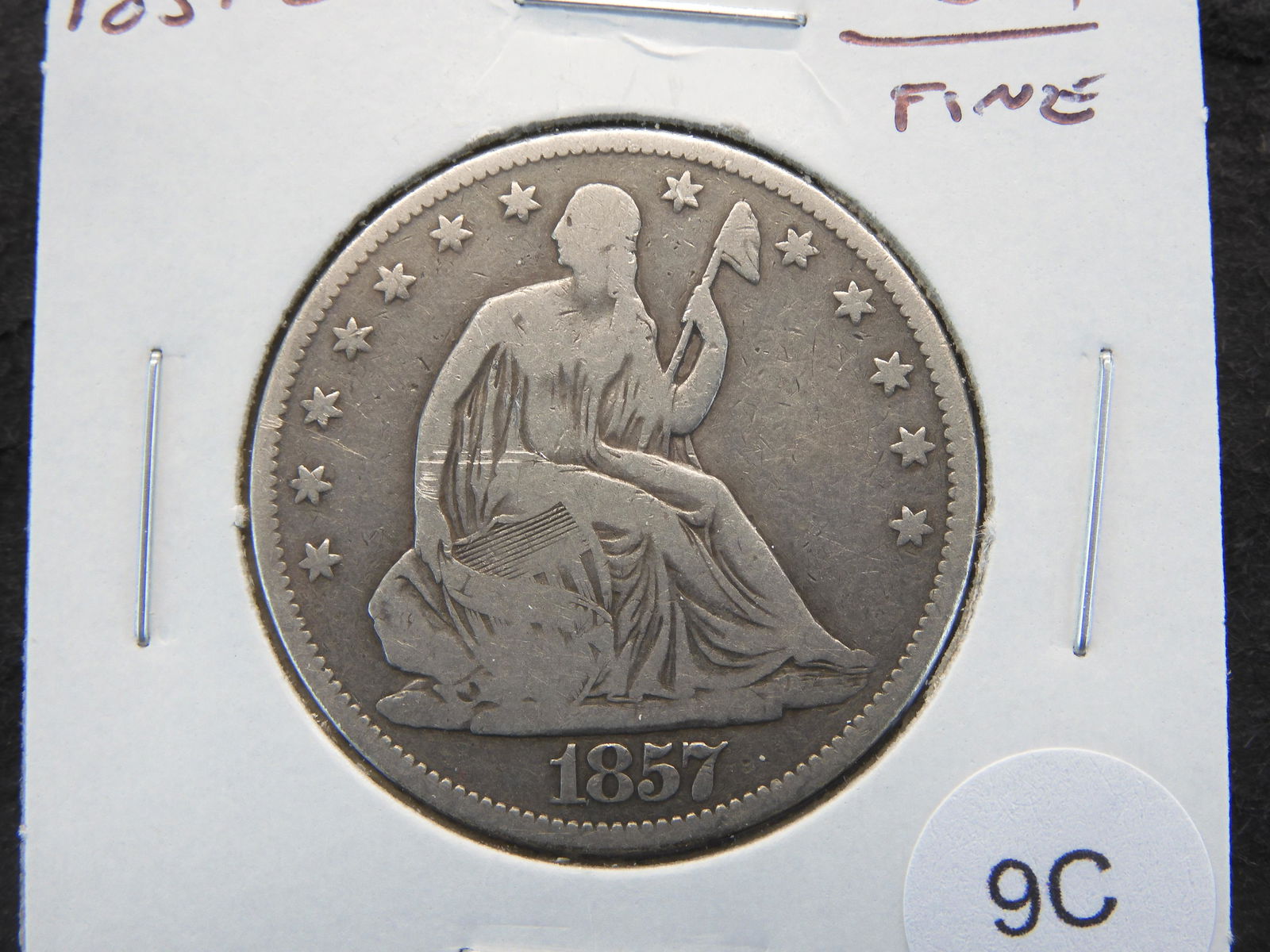 1857-O Seated 50c.  Fine. (1 of 3)