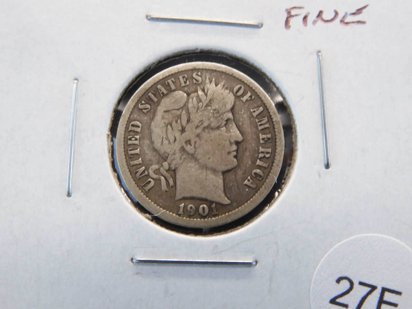 1901-O Barber 10c.  Fine. (1 of 3)