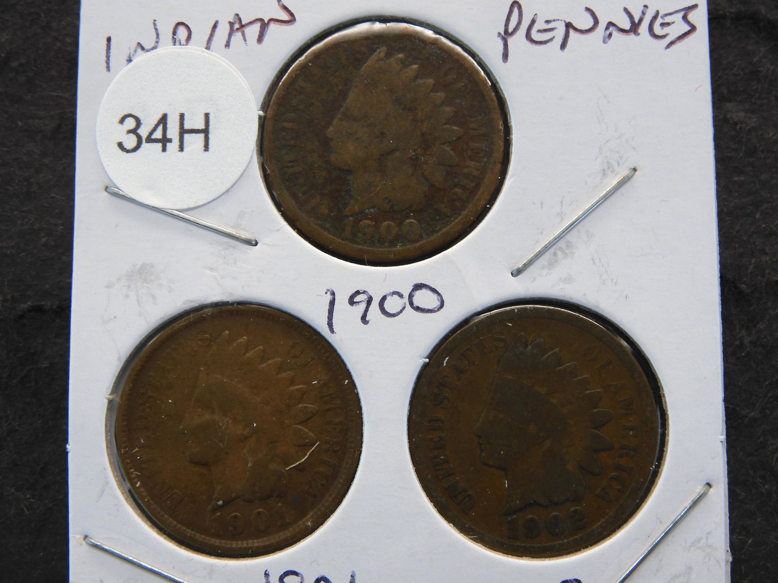 1900, 1901, 1902 Indian Head Cents (1 of 3)