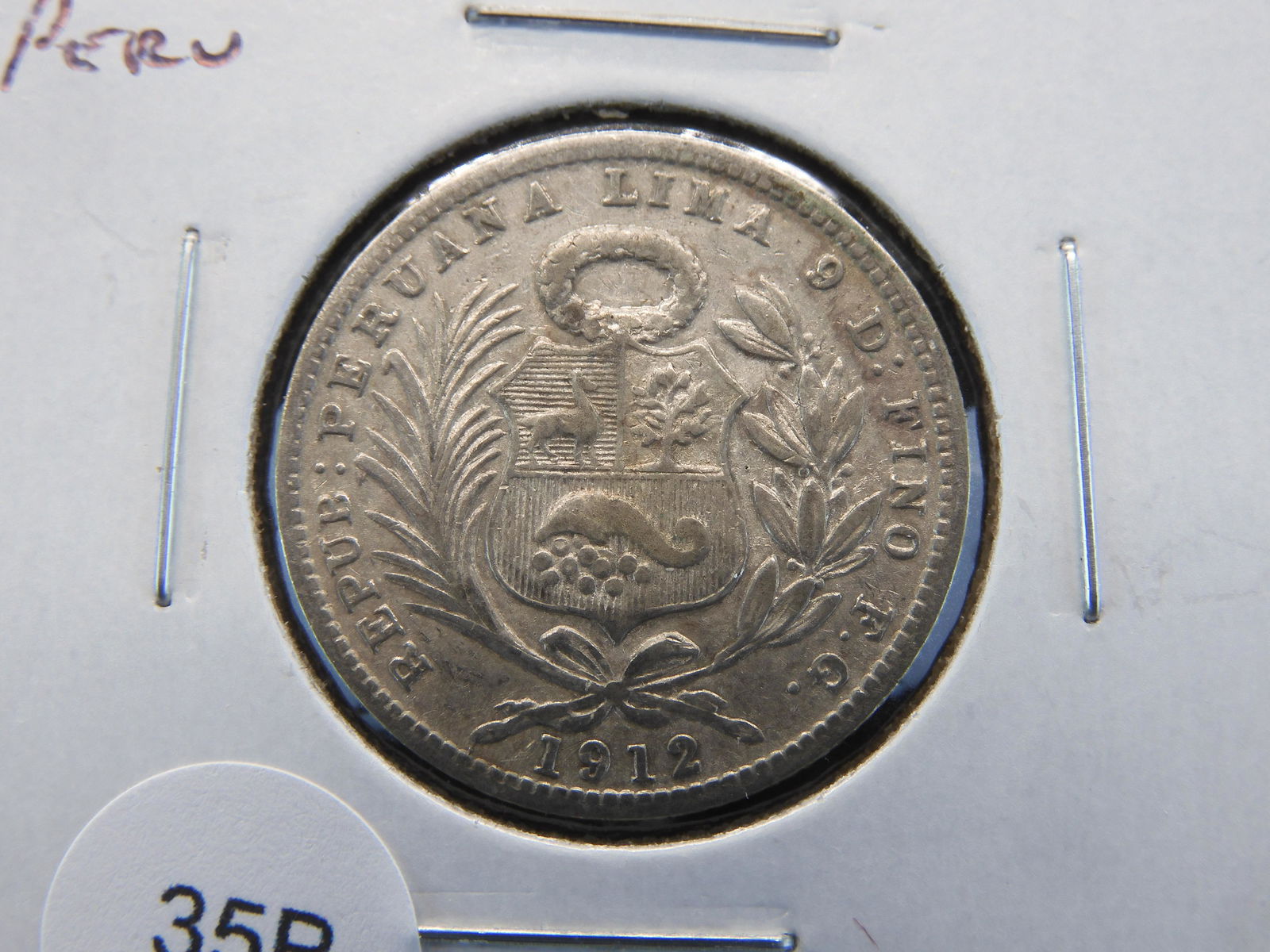 1912 Peru Silver 1/5 Sol. (1 of 3)