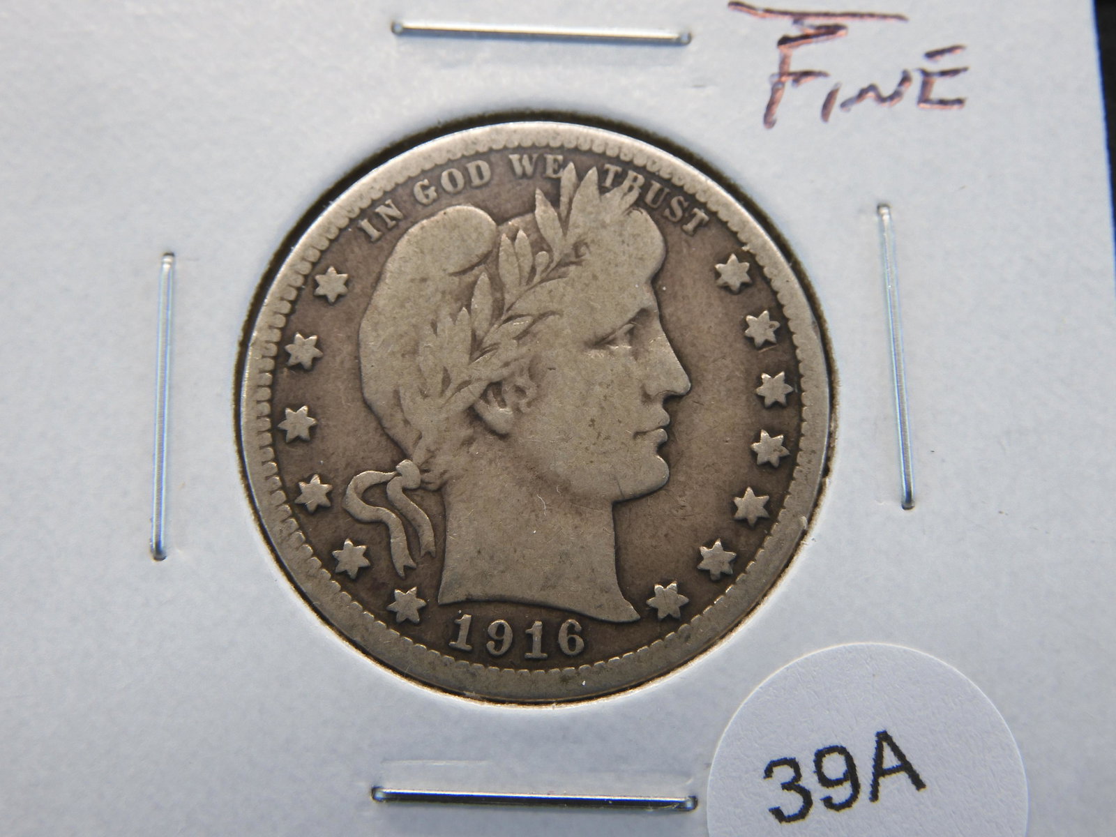 1916-D Barber 25c.  Fine. (1 of 3)