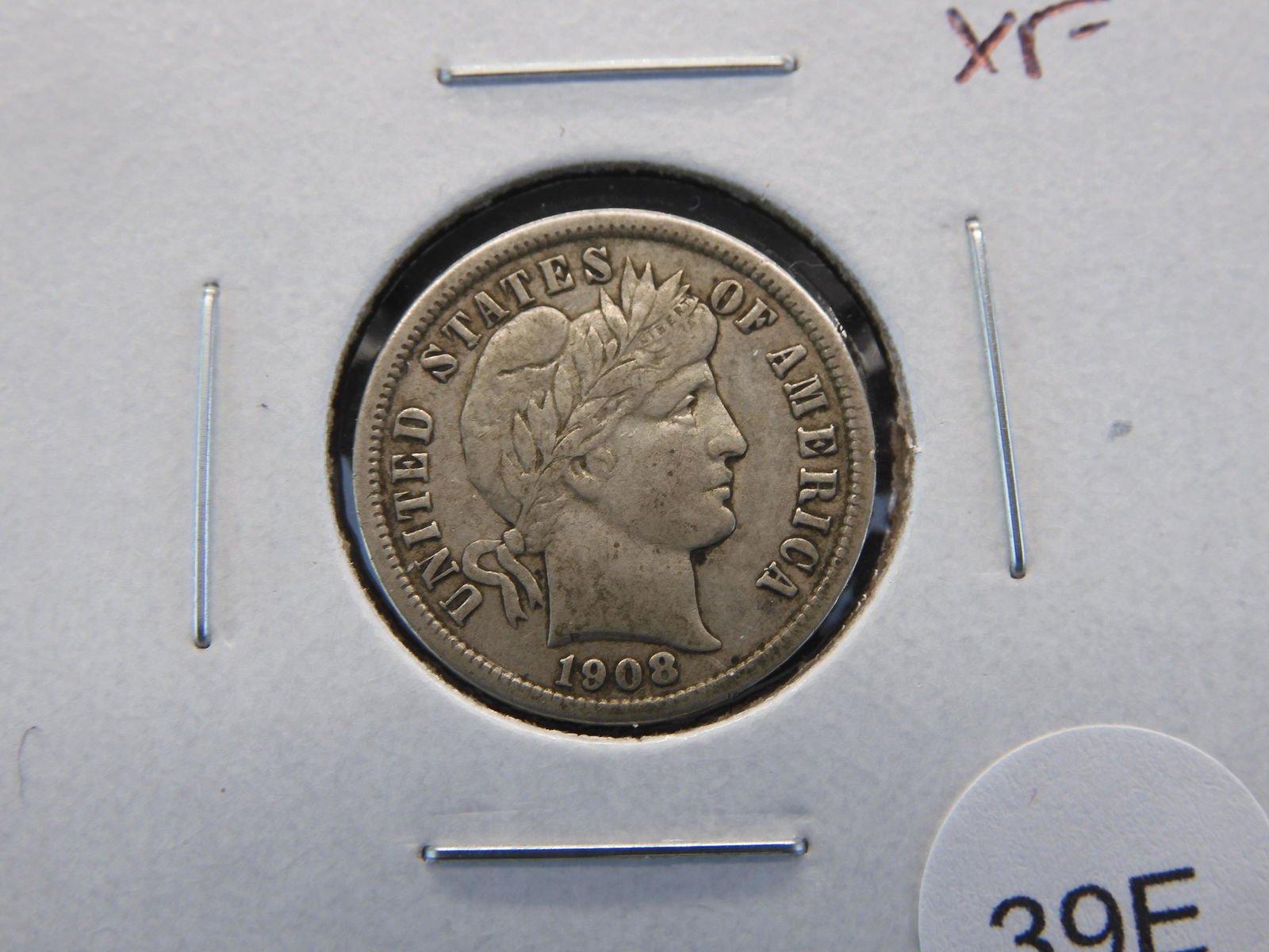 1908 Barber 10c.  XF. (1 of 3)