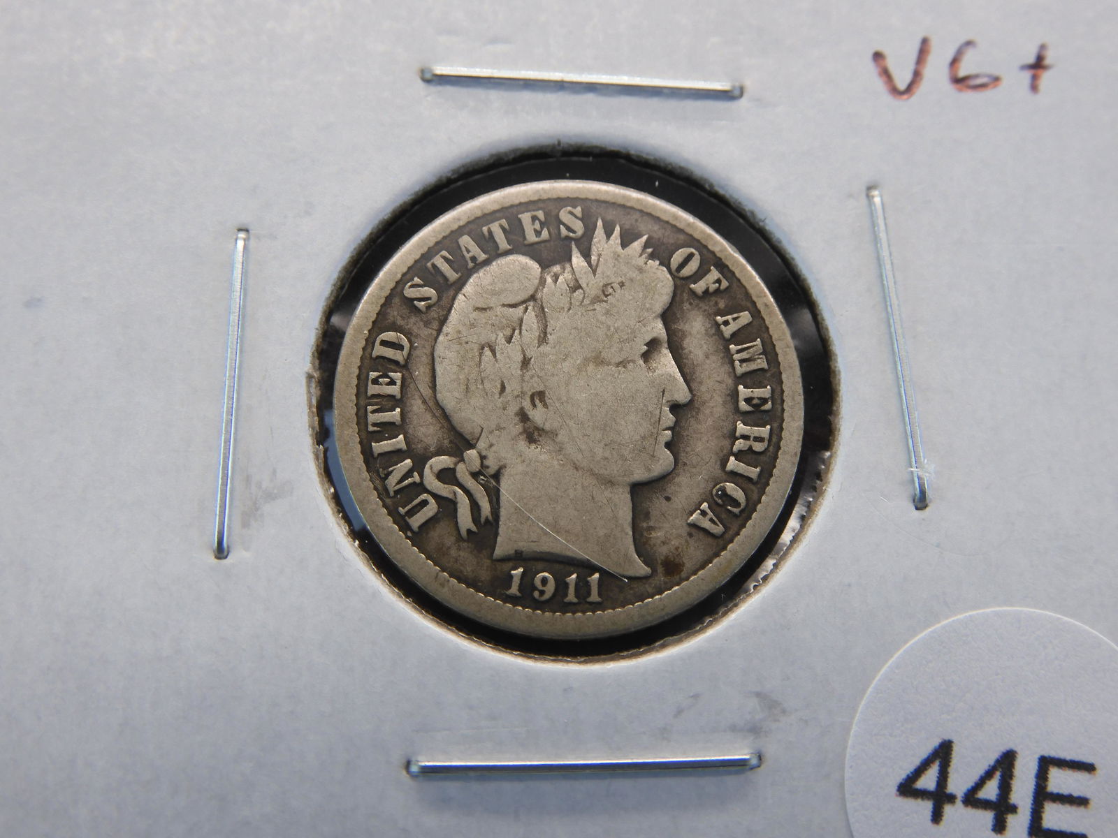 1911-S Barber 10c.  VG+. (1 of 3)