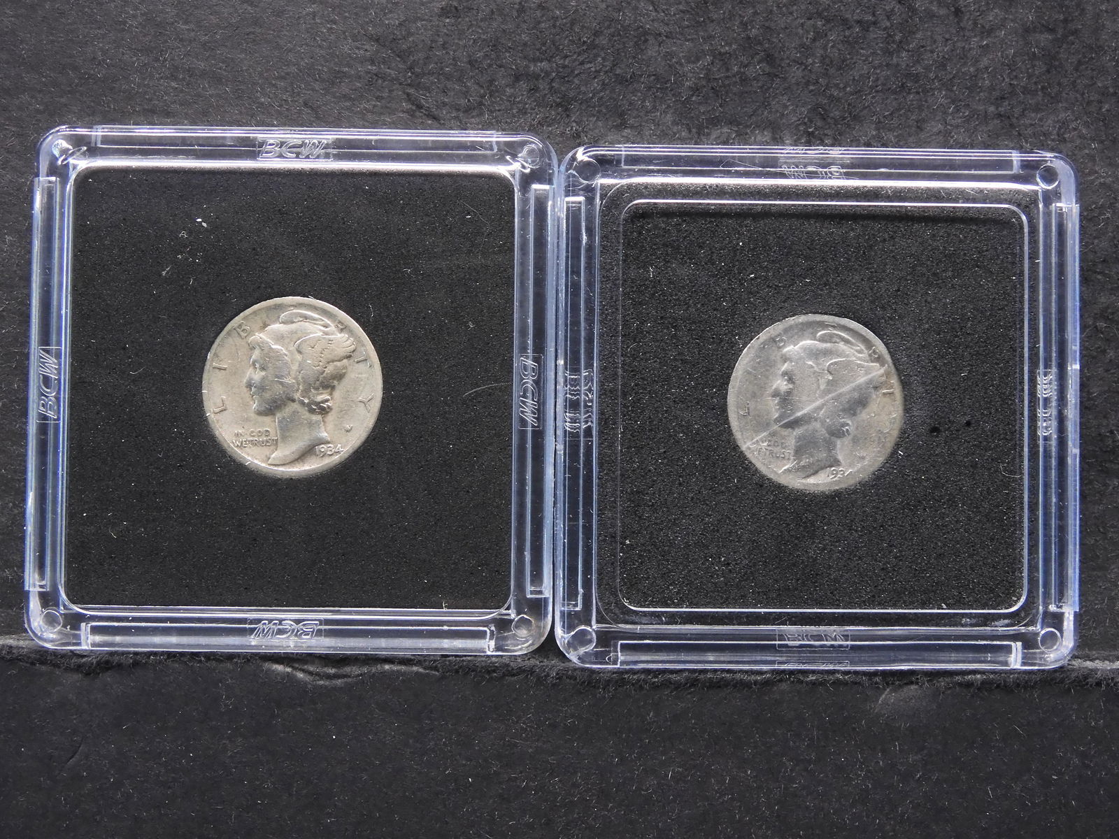 1934 P & D Mercury Dimes (1 of 4)