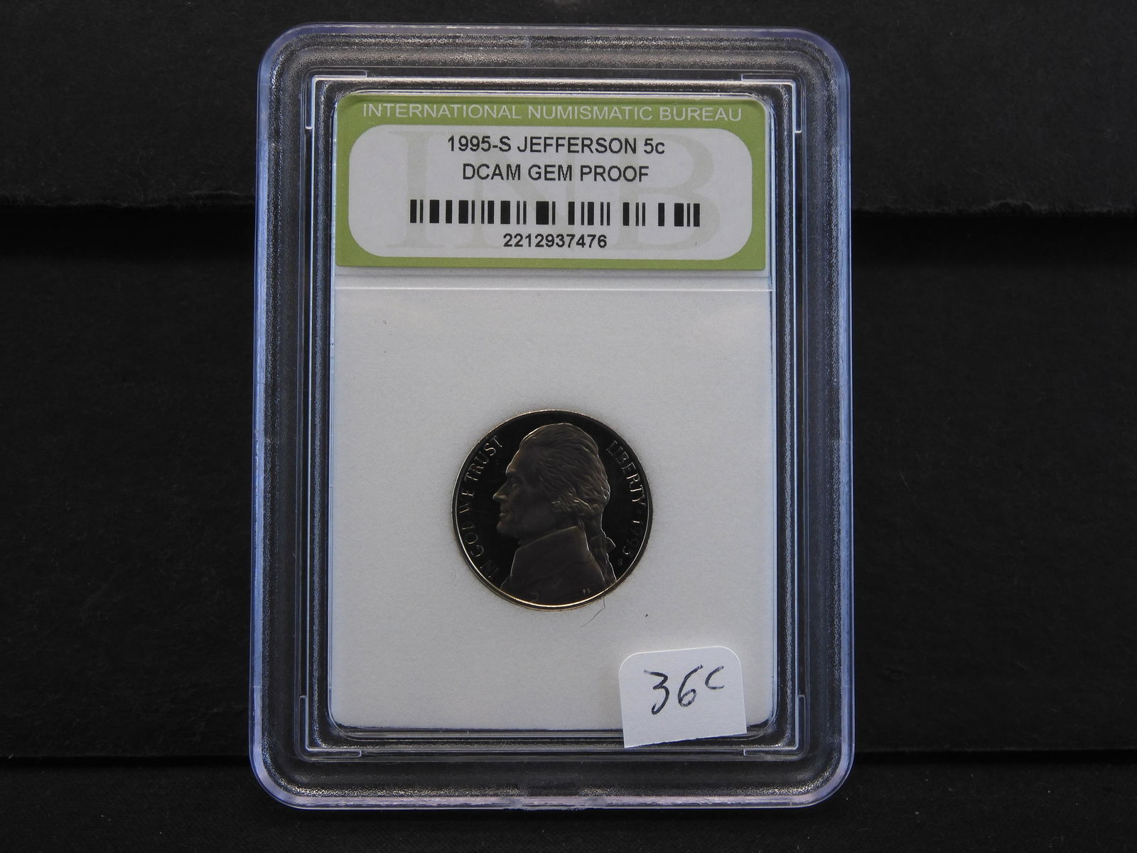 1995-S (DCAM GEM PROOF) JEFFERSON 5C, INB, HUGE MIRROR! (1 of 4)