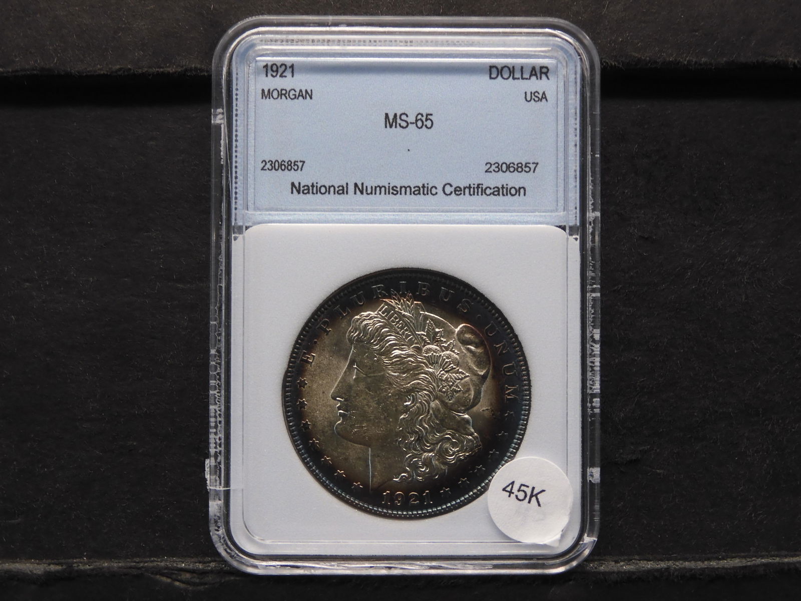 1921 Silver Morgan Dollar - NNC - MS 65 - Rainbow Toned (1 of 3)