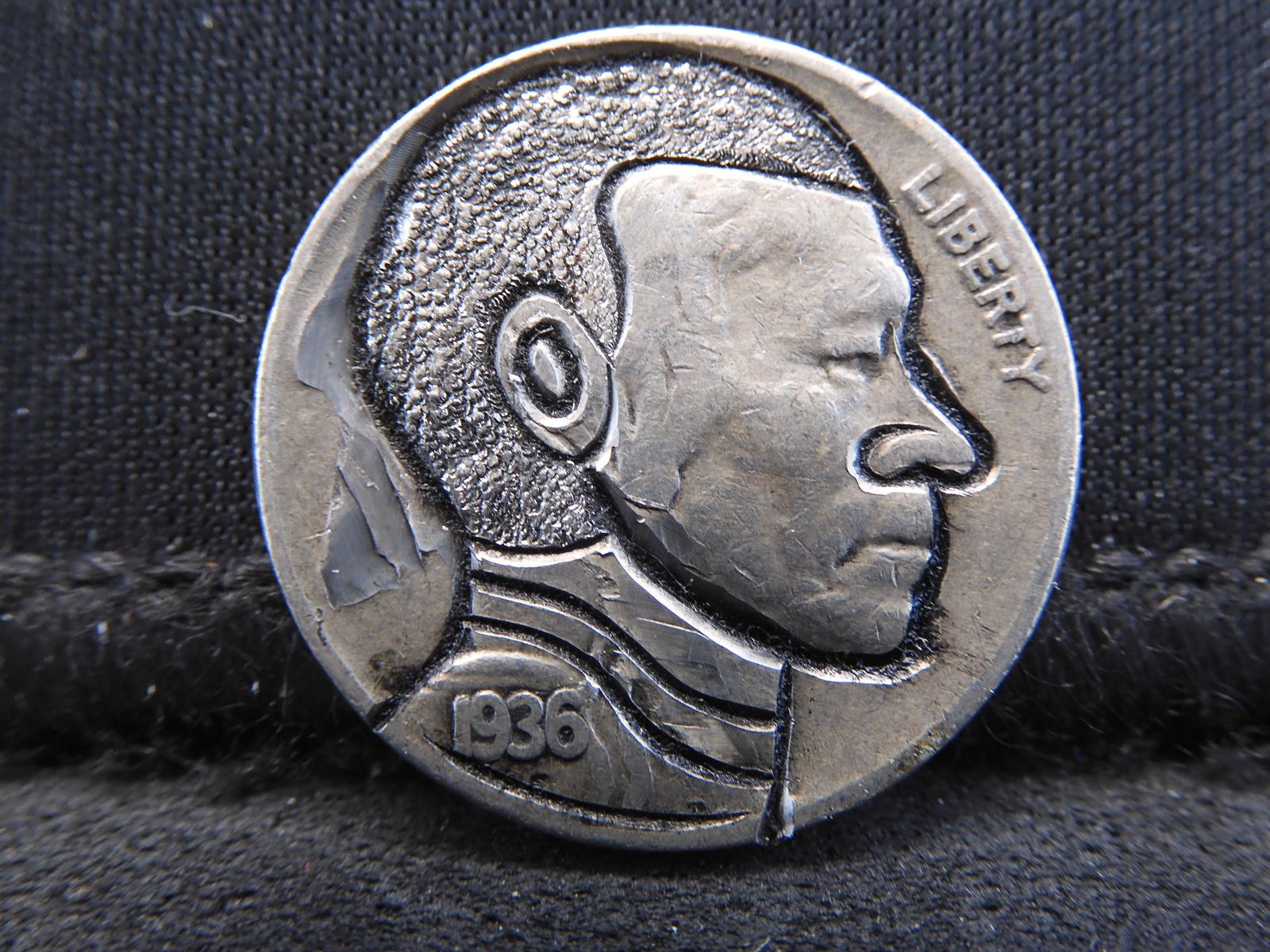 Modern Hobo Nickel - 1936 Buffalo Head Indian - Great (1 of 2)