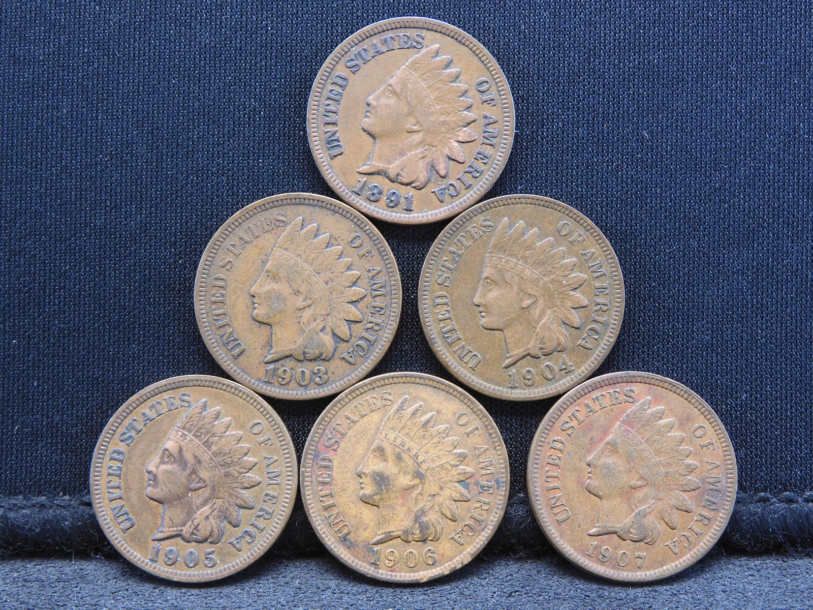 6 Indian Head Cents - Nice Condition! (1 of 2)