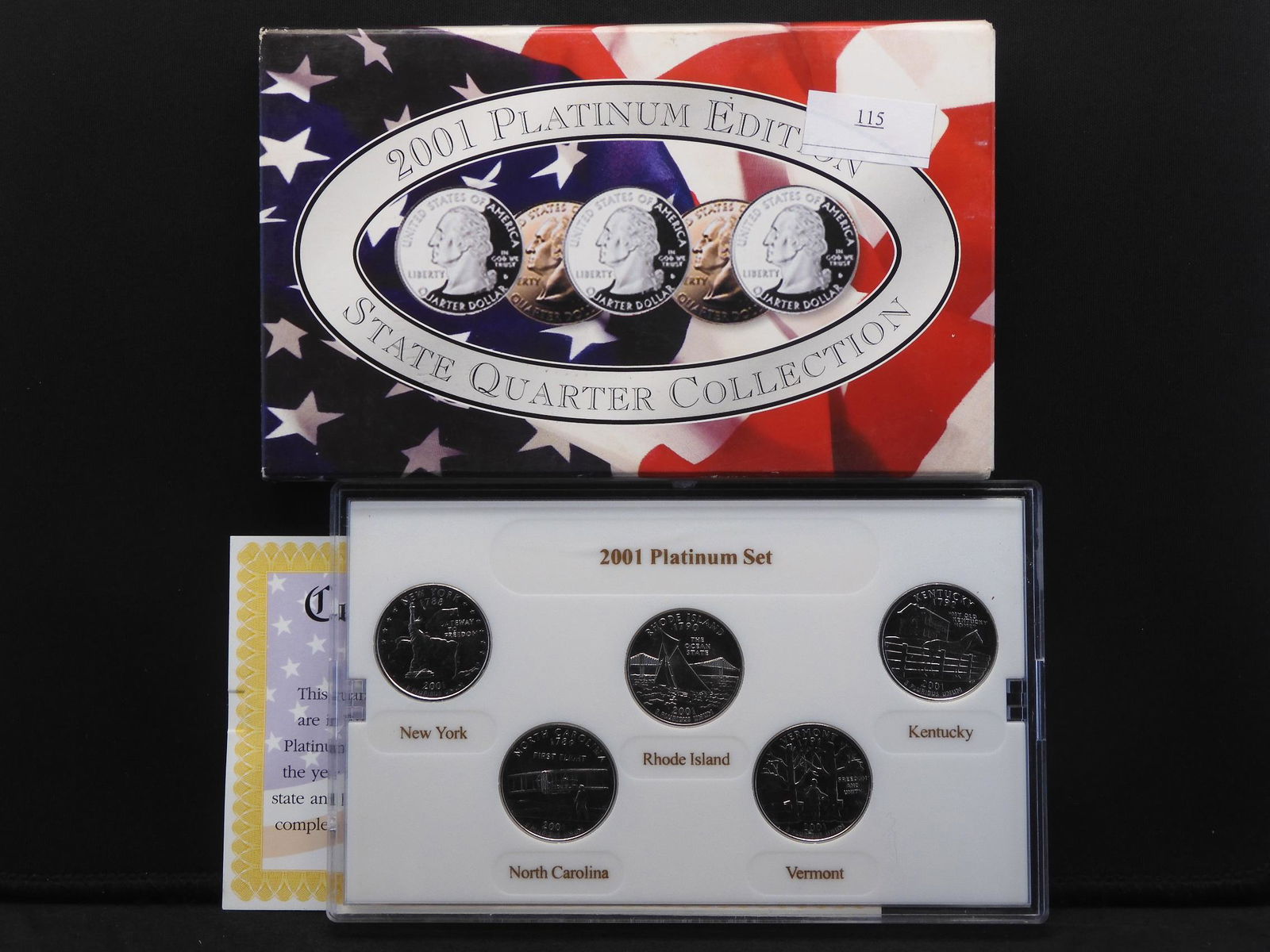 2001 Platinum Layered Statehood 5 Quarter Set - BU (1 of 4)