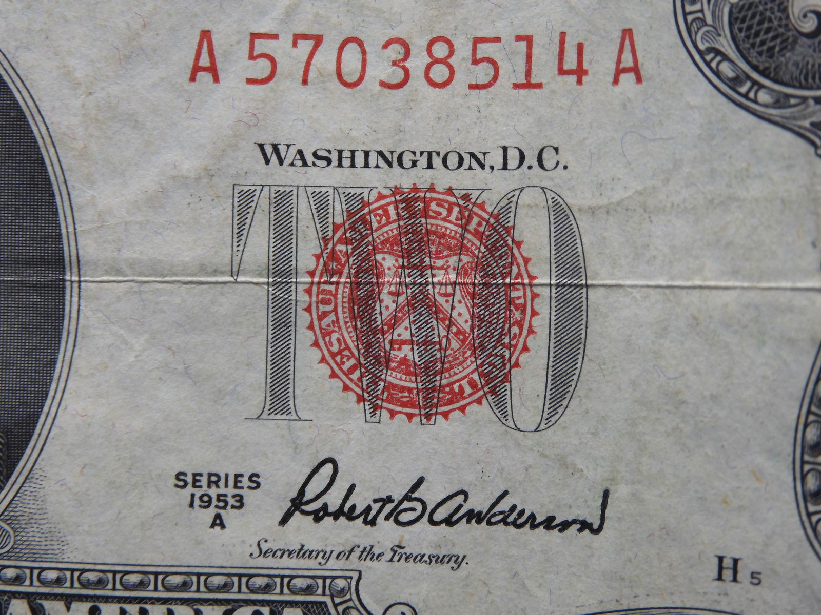1953-A U.S. $2.00 RED SEAL Note (1 of 2)